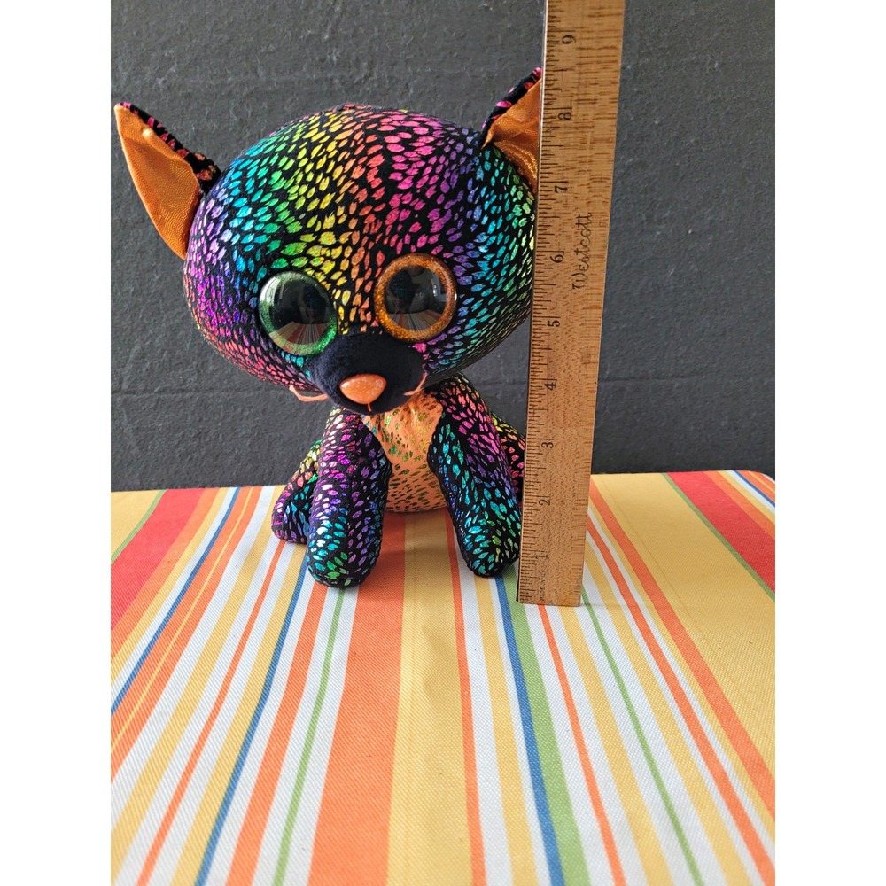 Ty Beanie Boos Multicolor Cat Plush Stuffed Animal Big Eyes 2018 Small